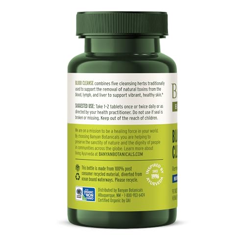Buy now Banyan Botanicals Blood Cleanse Tablets â€“ Organic Clear Skin Supplement with Manjistha & Neem â€“ Blood Cleanser Herbs for Natural Detox & Healthy Skin* â€“ 90 Tablets â€“ Non GMO Sustainably Sourced Vegan at indiglob india