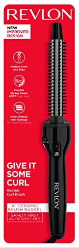 Buy now REVLON Perfect Heat Ceramic Curling Iron Brush, Black, 3/4" at indiglob india