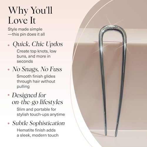Buy now Kitsch French Hair Pins for Women â€“ Elegant & Durable Metal Hair Fork for Updos, Chignon, Bun & Twist Hairstyles, Secure Hold All Day, Comfortable Fit | Ideal Gifts for Women- Gold, 1pc at indiglob india