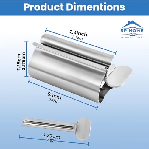 Buy now The Original Toothpaste Squeezer Tube Roller Stainless Steel 2 Pieces Tube Squeezer Rollers, Saves Toothpaste, Creams, Puts an end to Waste - Simple and Practical (Silver) 2.4 inch Wide at indiglob india