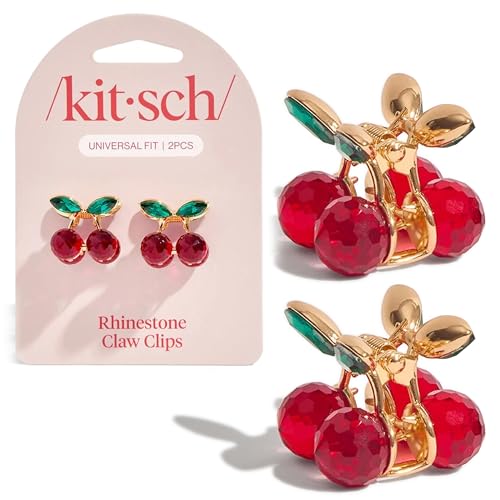 Buy now Kitsch Cherry Small Hair Clips for Women â€“ Rhinestones Small Claw Clips | Electroplated Metal Springs and Anti-Rust Finish | Strong Hold for Updo and Cute Half Up Styles | Ideal Gifts for Women - 2pcs at indiglob india