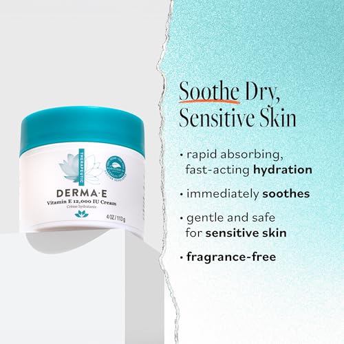 Buy now Derma E Vitamin E 12,000 IU Cream – Moisturizer for Face and Body – Multi-purpose Face Cream, Hand Cream and Body Lotion Soothes and Protects, 4 oz at indiglob india
