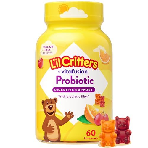 Buy now Lâ€™il Critters Probiotic Daily Gummy Supplement for Kids, for Digestive Health Support, Grape, Cherry and Orange Flavors, 60 Gummies at indiglob india