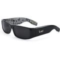 Buy now Locs Mens Hardcore Wrap Around Sunglasses with Bandana Print Inside, Black - Black Inside, Medium Default at indiglob india