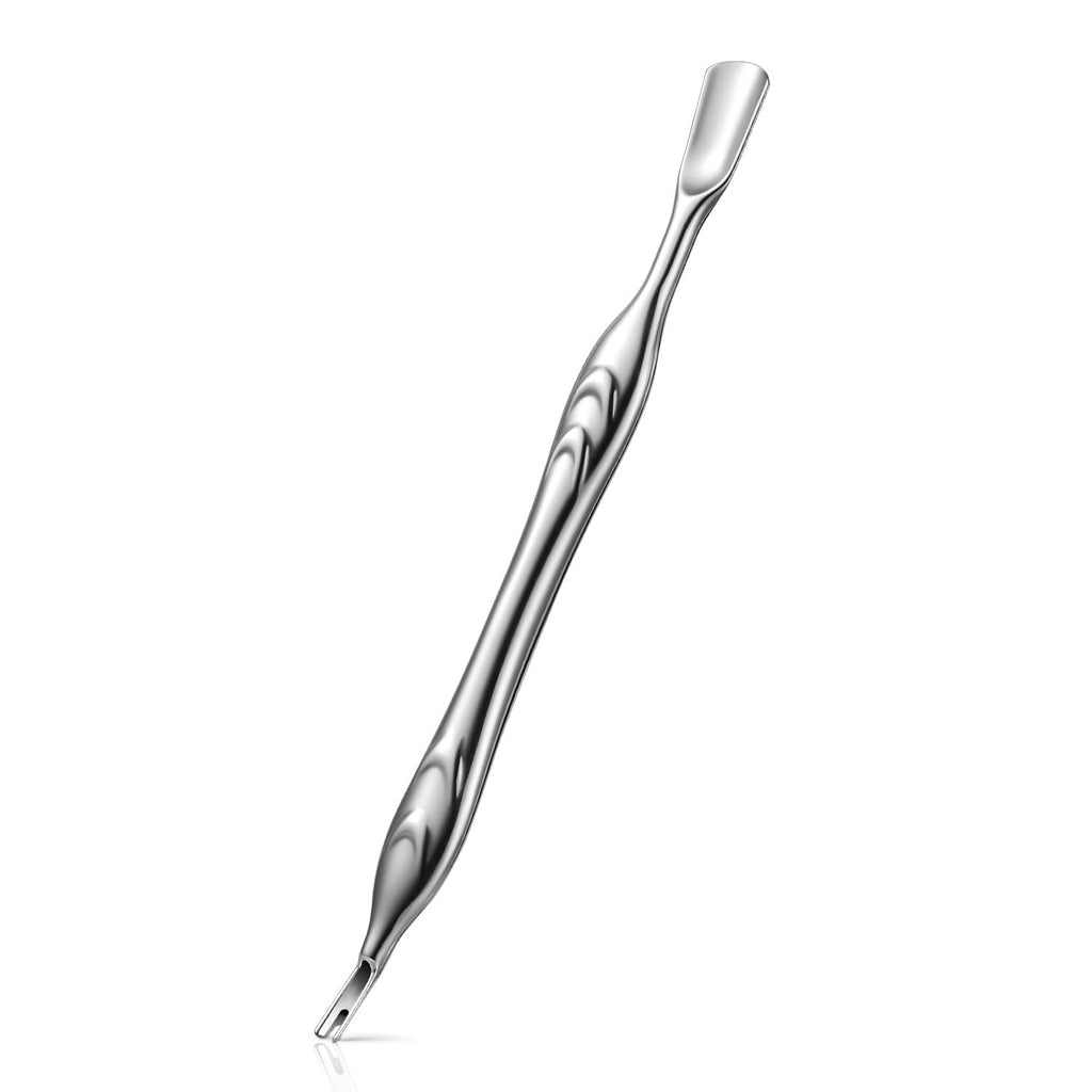 FERYES Professional Cuticle Pushers - Dual-Ended Stainless Steel Manicure and Pedicure Tools, Ergonomic Design Cuticle Stick and Undernail Clean Tool