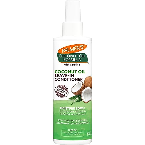 Buy now Palmer's Coconut Oil Formula Moisture Boost Leave-In Conditioner Spray, Instantly Detangle, Hydrate and Strengthen Textured and Curly Hair, 8.5 Ounce at indiglob india