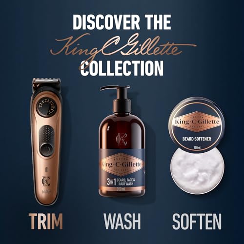 Buy now King C. Gillette Beard Trimmer PRO with 40 beard length settings in precise 0.5mm steps, cordless design & 1 trimmer, 1 brush, 2 combs, 1 charger and 1 T-blade at indiglob india