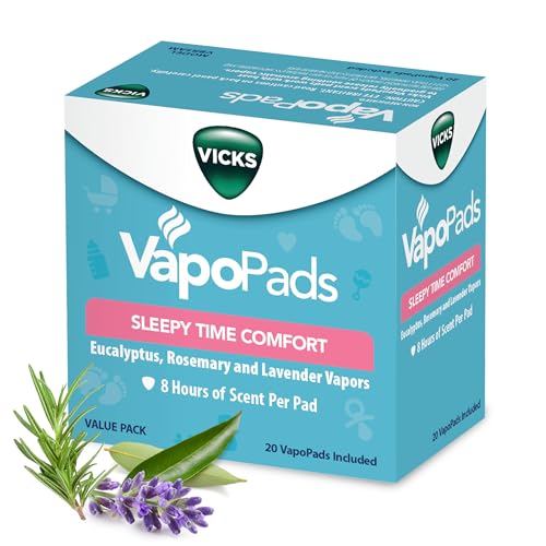 Buy now Vicks VapoPads Sleepy Time Comfort - Vapor Pads Refill for Vicks Humidifiers and Steam Inhalers - Rosemary, Lavender, and Eucalyptus, 20-Pack, Box Color May Vary at indiglob india