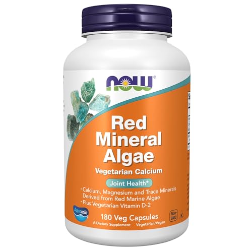 Buy now NOW Foods Supplements, Red Mineral Algae Plus Vitamin D-2, Joint Health*, 180 Veg Capsules at indiglob india