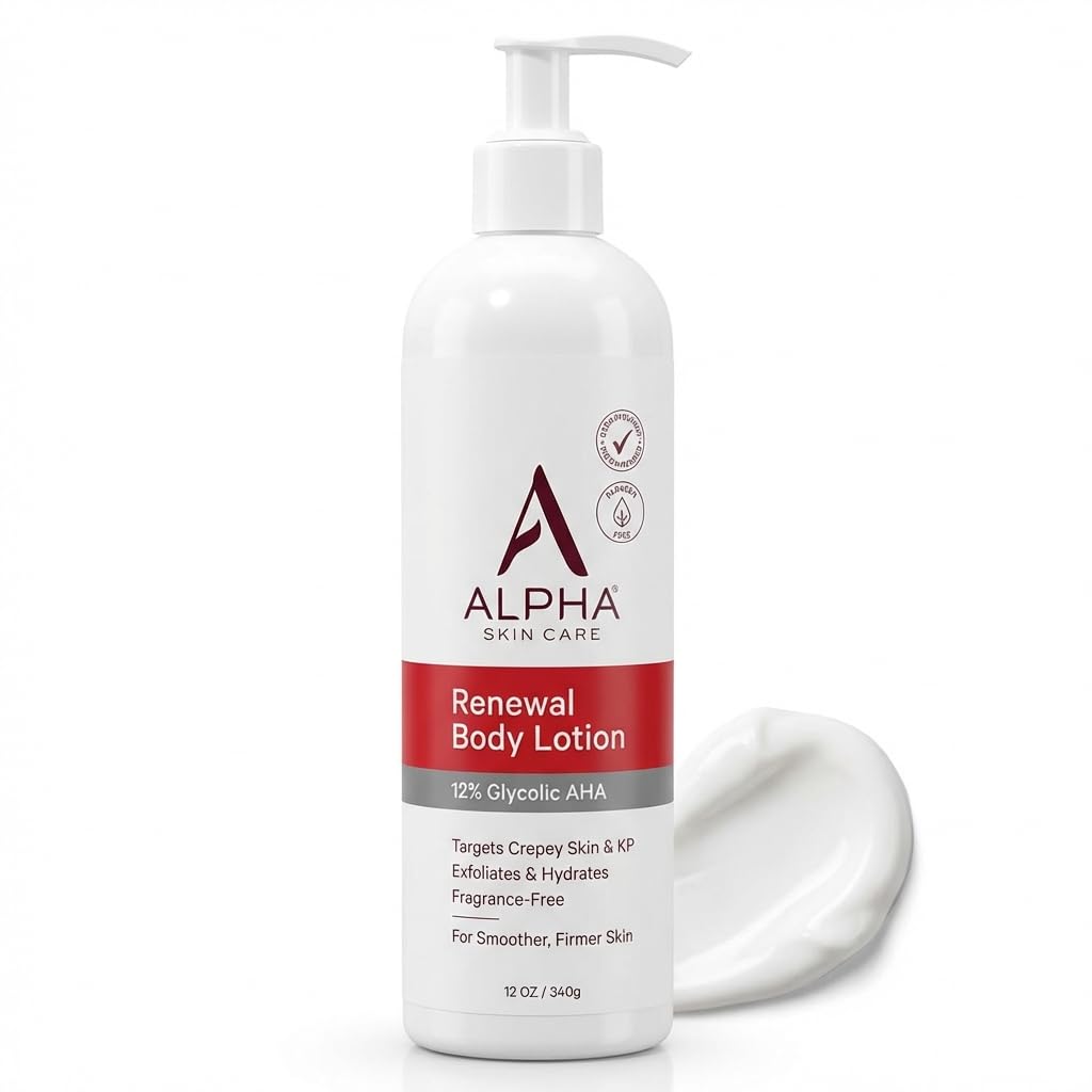 Alpha Skin Care Revitalizing Body Lotion, 12% Glycolic AHA, Simple & Effective Daily Moisturizer Hydroxy Acid, Hydrates & Exfoliates for Soft, Smooth Skin, Anti-Aging, 23 Oz