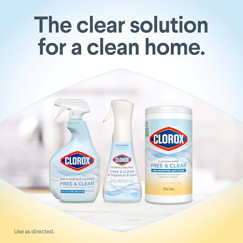Buy now Clorox Free & Clear Cleaning Wipes, Light Lemon Scent, 75 Count (Package May Vary) at indiglob india
