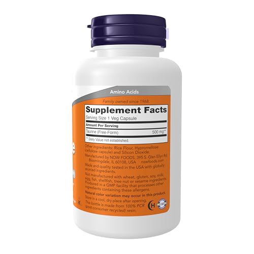 Buy now Now Foods Taurine 500mg Capsules, 100 CT at indiglob india