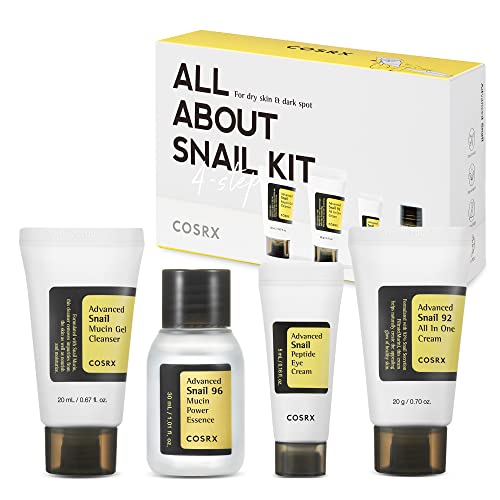 Buy now COSRX All About Snail Mucin Korean Skin Care Set, Mini Travel Essentials, Travel Size Gift Set with Snail Mucin Face Wash, Serum, Moisturizer & Eye Cream, Rejuvenating Kit at indiglob india
