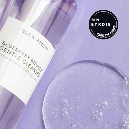 Buy now Glow Recipe Blueberry Bounce Exfoliating Face Wash - Foaming Facial Cleanser, Makeup Remover & Clarifying Mask - Hydrating Hyaluronic Acid & Gentle AHA for Sensitive Skin - Korean Skincare, 160ml at indiglob india