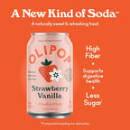 Buy now OLIPOP Prebiotic Soda Pop, Strawberry Vanilla, Prebiotics, Botanicals, Plant Fiber, 12 fl oz (4 Cans) at indiglob india