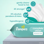 Buy now Baby Wipes, Pampers Baby Diaper Wipes, Complete Clean Unscented, 3X Pop-Top Pack, 216 Count at indiglob india