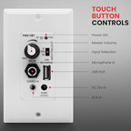 Buy now Pyle Bluetooth Receiver Wall Mount - in-Wall Audio Control with Built-in Amplifier | USB, Microphone, Aux (3.5mm) Input | Terminal Block | Connect 2 Speakers | 100 Watt - PWA15BT.5 at indiglob india