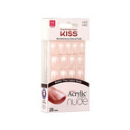 Buy now Kiss Salon Acrylic Nude French 28 Count Medium Length Flat (Pack of 2) at indiglob india