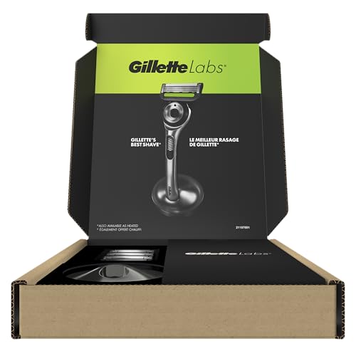 Buy now GilletteLabs with Exfoliating Bar by Gillette Razor for Men - 1 Handle, 4 Razor Blade Refills, Includes Premium Magnetic Stand at indiglob india