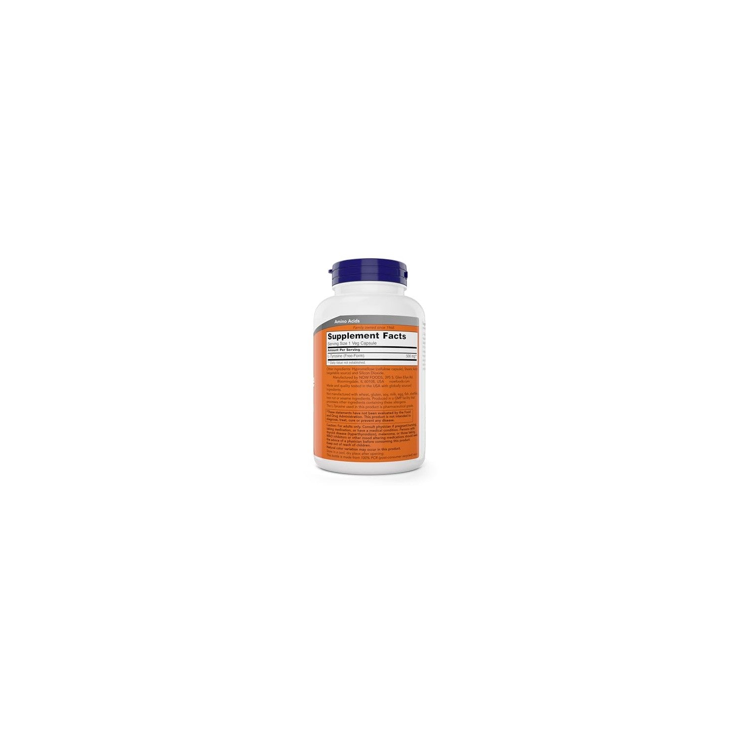 Buy now Now Foods L-Tyrosine 500mg, 300 Capsules - Non GMO - Supports Mental Alertness - 500 mg Caps - Free Form Supplement at indiglob india