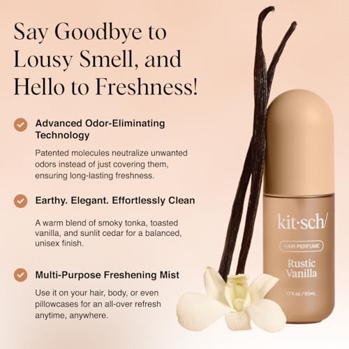 Buy now Kitsch Hair Perfume for Women - Pistachio Latte | Clean, Deodorizing & Patented Odor-Eliminating Technology Hair Spray & Body Mist - Freshen Hair, Body & Pillows - Coconut & Warm Coffee Scent - 50mL at indiglob india