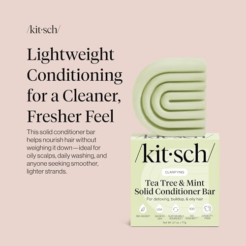 Buy now Kitsch Clarifying Tea Tree & Mint Conditioner Bar - Hair Conditioner for Scalp & Oil Control - Vegan Conditioner for Women and Men, Color-Safe, Sustainable Hair Care - Made in USA, 2.7 oz at indiglob india