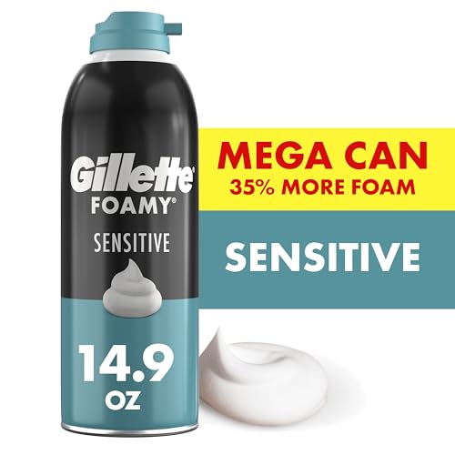Buy now Gillette Foamy Sensitive Shave Foam for Men, Protection Against Shaving Irritation, Quick and Smooth Shave, sensitive skin, shaving cream, 14.9oz at indiglob india