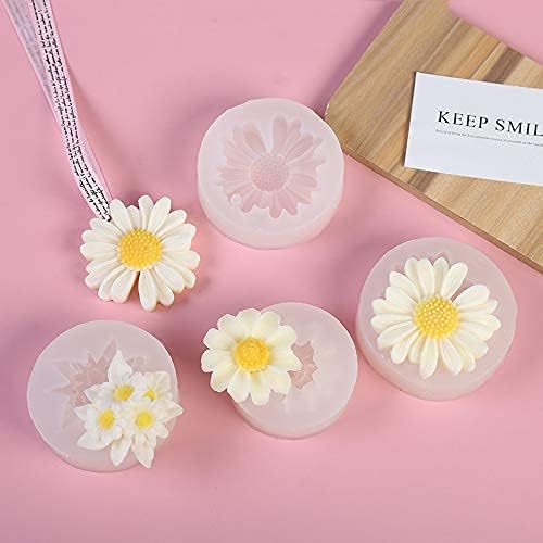 Buy now 4 Pack Chamomile & Daisy Resin Candle Mold - Single & Four Flower Designs at indiglob india
