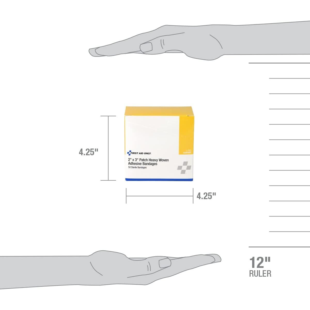Buy now First Aid Only 1-750 Heavy Woven Fabric Adhesive Bandages, 2" x 3" Extra Large, 50 Count at indiglob india