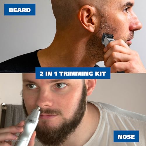 Buy now Wahl Groomsman Rechargeable Beard Trimmer kit for Mustaches, Nose Hair, and Light Detailing and Grooming with Bonus Wet/Dry Battery Nose Trimmer Æ’?? Model 5622v at indiglob india