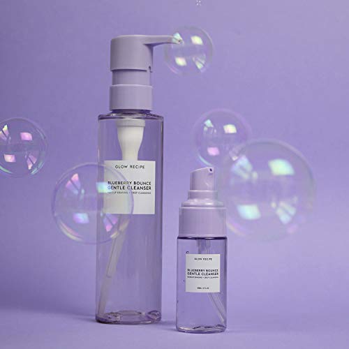 Buy now Glow Recipe Blueberry Bounce Exfoliating Face Wash - Foaming Facial Cleanser, Makeup Remover & Clarifying Mask - Hydrating Hyaluronic Acid & Gentle AHA for Sensitive Skin - Korean Skincare, 160ml at indiglob india