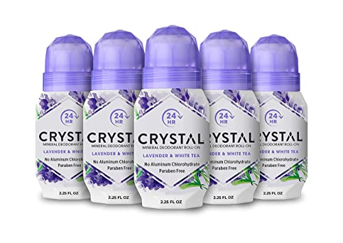 Buy now CRYSTAL Deodorant Mineral Deodorant Roll-On, Lavender & White Tea 2.25 oz (Pack of 5) SG_B002F8I8VS_US at indiglob india
