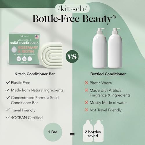 Buy now Kitsch Rosemary & Biotin Volumizing Hair Conditioner Bar for Hair Growth & Thickening â€“ Hydrating & Cleansing Hair Conditioner for Women & Men - Paraben, Silicone & Sulfate Free - Made in USA - 2.7 oz at indiglob india