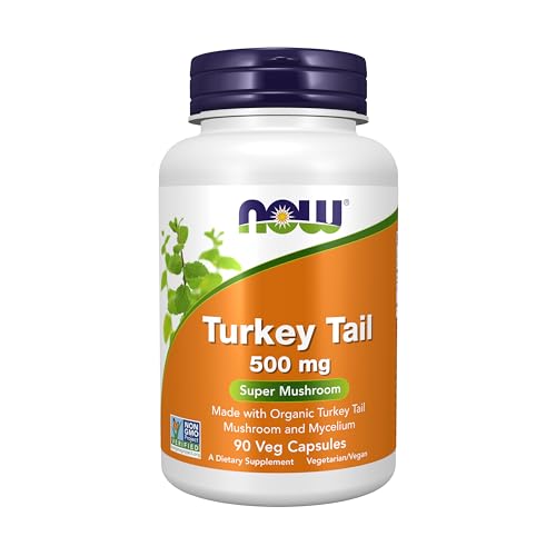 Buy now Now Foods Supplements, Turkey Tail 500 mg, Super Mushroom, Made with Organic Turkey Tail Mushroom and Mycelium, 90 Veg Capsules at indiglob india
