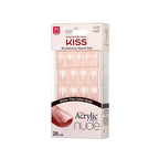 Buy now Kiss Salon Acrylic Nude French 28 Count Medium Length Flat (Pack of 2) at indiglob india