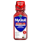 Buy now Vicks NyQuil Intense Flu Liquid, Over-the-Counter, Multi-Symptom, Nighttime Relief for Body Aches, Fever, Headache, Sore Throat, Sneezing, Runny Nose, and Cough, 6 Hour Relief, Cherry Flavor, 12 FL OZ at indiglob india