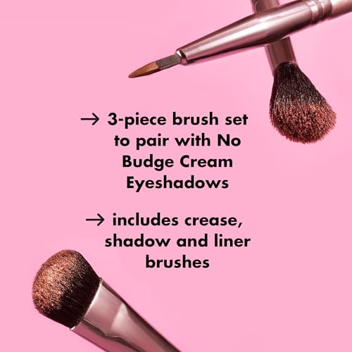 Buy now e.l.f. No Budge Brush Trio, 3-Piece Eyeshadow Brush Set For Applying & Blending Color, Use With The No Budge Cream Eyeshadows, Vegan & Cruelty-Free at indiglob india