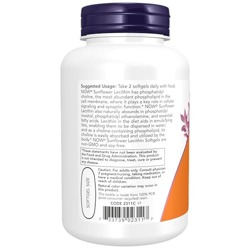 Buy now NOW FOODS Sunflower Lecithin 1200MG, 100 Count at indiglob india