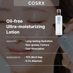Buy now COSRX Oil Free Lotion with Birch Sap, Daily Acne Facial Moisturizer, Hydrating Moisturizer for All Skin Types, Korean Skin Care, 3.38 fl.oz / 100ml at indiglob india