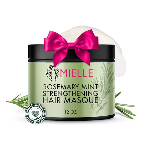 Buy now Mielle Organics Rosemary Mint Strengthening Hair Mask for Damaged Hair - Deep Conditioning Treatment Enriched with Biotin, Honey & Coconut Oil - Helps Encourage Longer, Healthier Strands (12 Oz) at indiglob india