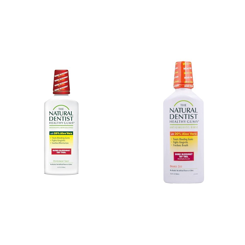 Buy now The Natural Dentist Healthy Gums Antigingivitis/Antiplaque Rinse, Adults 12 & Up, Gingivitis Mouthwash for Bleeding Gums, Safe for Chemo Patients, Aloe Vera, Alcohol-free, Three 16.9 fl oz bottles 16.9 Fl Oz (Pack of 1) Peppermint Twist Mouthwash + Mouth Wash, Orange Zest at indiglob india