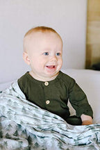 Buy now Copper Pearl Large Premium Knit Baby Swaddle Receiving Blanket Evergreen at indiglob india