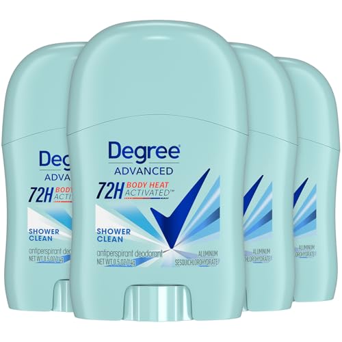 Buy now Degree Advanced Antiperspirant Deodorant, Shower Clean 4-Pack – Travel Deodorant for Women, 72H Protection, 0.5 Oz Ea at indiglob india