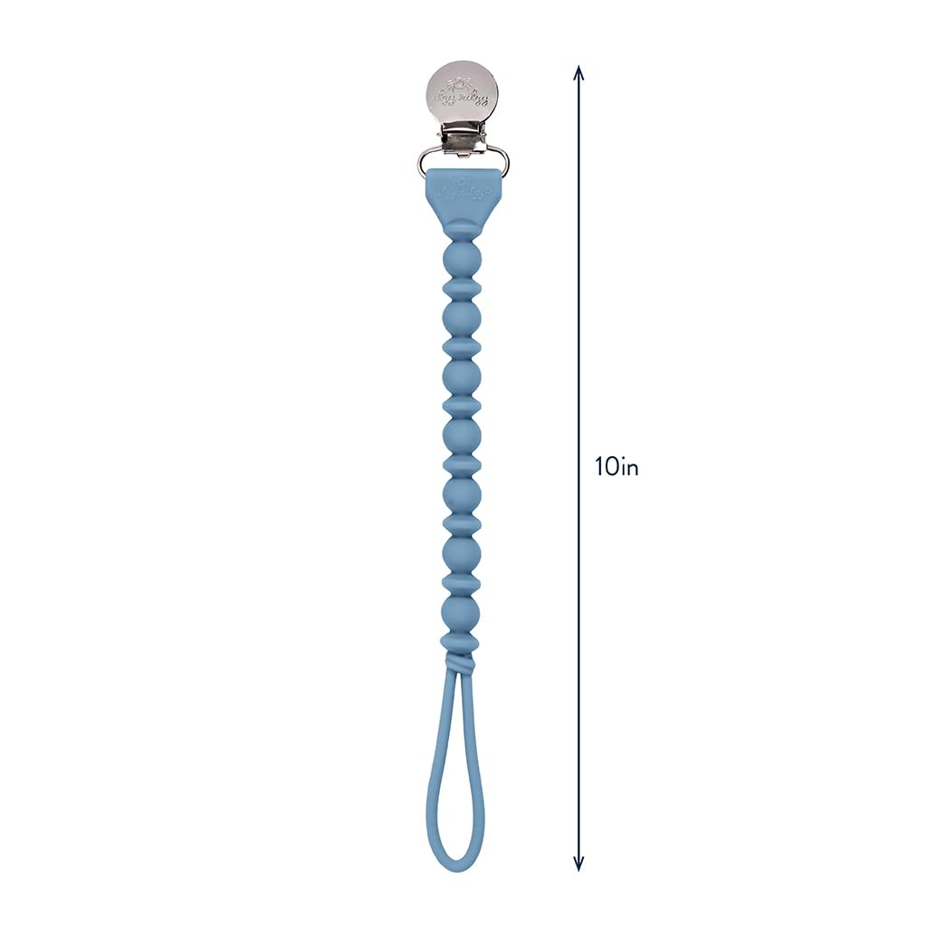 Itzy Ritzy Silicone Pacifier Clip, Binky Clip Holder for Babies (Blue)