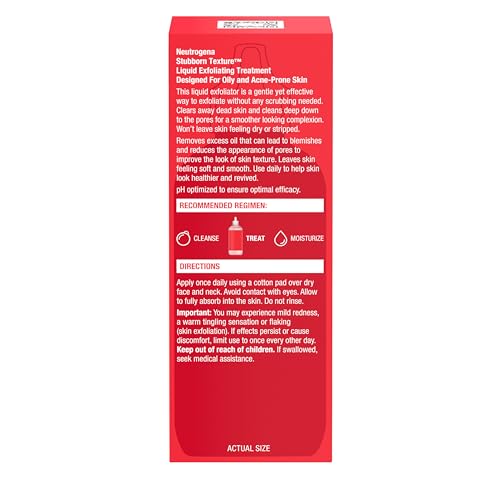 Buy now Neutrogena Stubborn Texture Liquid Exfoliant with 7% AHA Blend & Pro-Vitamin B5 designed for Acne-Prone & Oily Skin, Liquid Face Exfoliator, Oil- & Fragrance-Free, 4.3 fl. oz at indiglob india