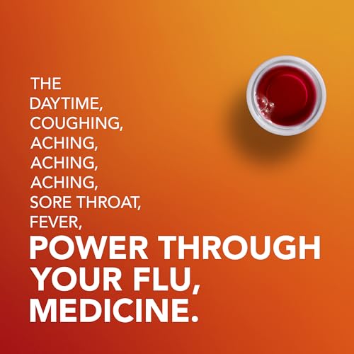 Buy now Vicks DayQuil Intense Flu Liquid, Over-The-Counter Medicine, Multi-Symptom, Powerful Daytime Relief for Body Aches, Fever, Headache, Sore Throat, and Cough, 6 Hour Relief, Cherry Flavor, 12 FL OZ at indiglob india