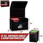 Buy now Monster Protectors Magnetic XL Double Deck Box - Black, Holds 200 TCG Cards, Self-Locking Closure -Travel Compact & Portable - Compatible with Pokémon Trading Cards - Fits Standard & Small Size at indiglob india