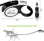 Buy now EXPAWLORER Dual Retractable Dog Leash - Double-Head Lockable Extendable Pet Leash - 16FT Reflective Nylon Ribbon - 360 Tangle-Free for Two Dogs Walking Training at indiglob india
