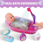 Buy now Liberty Imports Baby Bath Toys 13-Inch Little Newborn Doll Bath Set - Real Working Bathtub with Detachable Shower Spray and Accessories for Kids Pretend Play at indiglob india