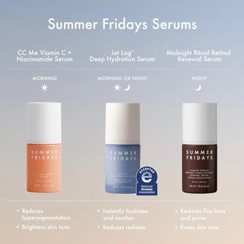 Buy now Summer Fridays Jet Lag Deep Hydration Serum - Hydrating Face Serum for Dry Skin with Glycerin & Squalane - Helps Soothe Skin, Improves Skin Barrier & the Appearance of Fine Lines & Wrinkles (1 Oz) at indiglob india